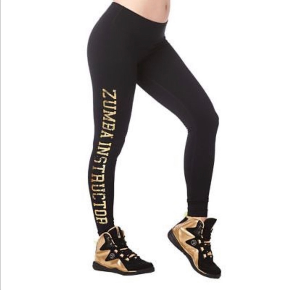 Zumba Fitness Black and Gold Leggings